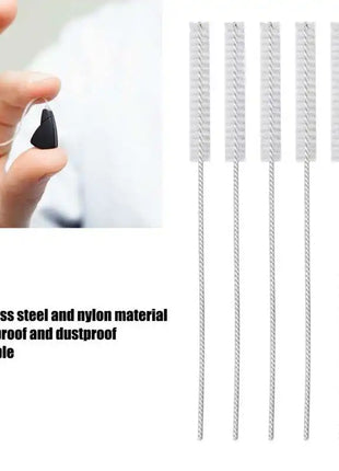 10Pcs 2.5mm Portable Hearing Aid Vent Cleaning Brush Nylon Hair Soft Brush Hearing Aid Tube Air Holes Cleaning Tool Accessories