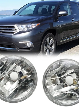 1Pair Car Front Bumper Fog Lights Assembly Driving Lamp Foglight Without Bulb for Toyota Highlander 2011 2012 2013