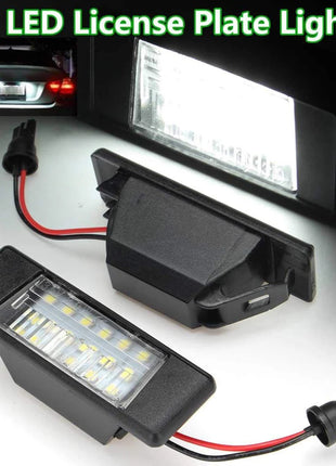 2Pcs Car 18Leds License Plate Lights Plastic for Nissan Qashqai X-Trail Juke Primera Bright Led Number Licence Plate Light