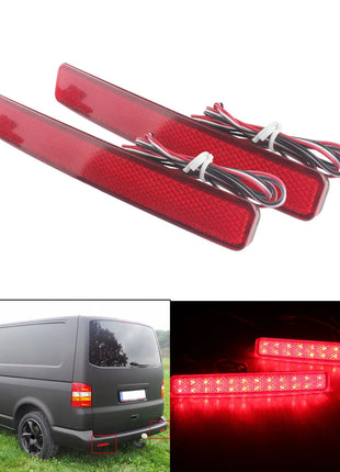 2Pcs Car Rear Bumper Reflector Brake Light Led Taillight For Volkswagen T5 Transporter/ Caravelle / Multivan 2003-2011