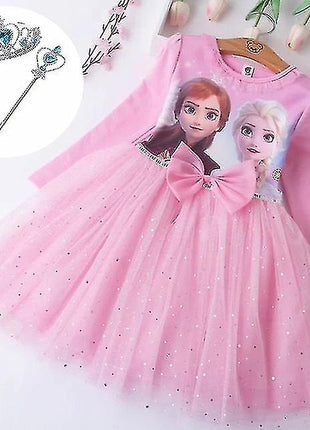 Girls Princess Elsa Fall Dresses Long Sleeve Anna Dresses Kids Birt...