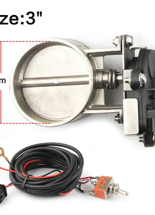 Electric Exhaust Control Valve2 inch/2.25 inch/2.5 inch/2.75 inch/3 inch Exhaust Control Valve - Low Pressure For Exhaust Catback Downpipe