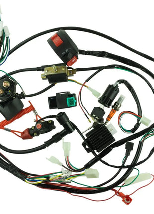 Full Electrics Wiring Harness CDI Ignition Coil Spark Plug for 50cc 70cc 110cc 125cc Motocross ATV Quad Bike Buggy Gokart
