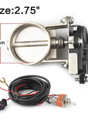 Electric Exhaust Control Valve2 inch/2.25 inch/2.5 inch/2.75 inch/3 inch Exhaust Control Valve - Low Pressure For Exhaust Catback Downpipe