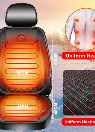 12-24v Heated Car Seat Cover 30' Fast Car Seat Heater Cloth/Flannel  Heated Car Seat Protector 25W Seat Heating Cover Car Seat