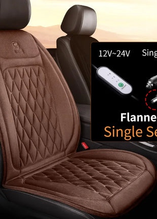 12-24v Heated Car Seat Cover 30' Fast Car Seat Heater Cloth/Flannel  Heated Car Seat Protector 25W Seat Heating Cover Car Seat