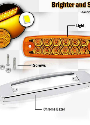 LED Sealed Side Marker Clearance Light Lamp Fish Shape Trailer Car Bus Truck Lorry Side Marker Indicator Light Red/Amber Vehical