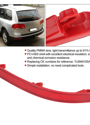 Rear Bumper Left Side Lights Lamp Reflector 7L6945105A Replacement