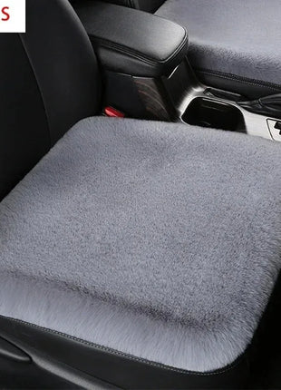 Plush Rabbit Fur Car Seat Cushion Winter Warmth Thick Wool Square Multicolor Cushion for Main Driver or Co-pilot Cover Universal