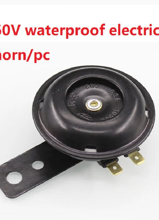 General Motorcycle Electric Horn Kit Waterproof Round Speaker Loud Electric Horn Suitable for Bicycle Scooter 12V 48V 60V 105dB