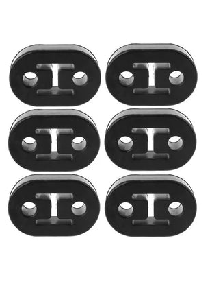 2/4/6/8/10pcs Car Rubber Exhaust Tail Pipe Mount Brackets Hanger Insulator Universal Black 2 Holes Diameter 11mm 0.44inches