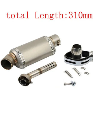 51mm Universal Motorcycle Exhaust Muffler Escape 310 370 440 mm Pipe 100cc-1000cc ATV GP Scooter For fz6 pcx125 Stainless Steel