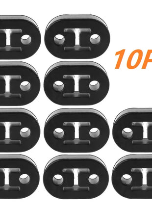 2/4/6/8/10pcs Car Rubber Exhaust Tail Pipe Mount Brackets Hanger Insulator Universal Black 2 Holes Diameter 11mm 0.44inches
