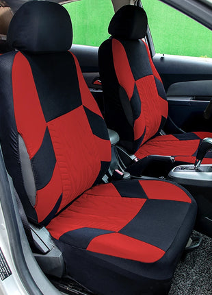 AUTO HIGH Universal Embroidery Car Seat Covers Full Set Polyester Fit Most Cars Truck SUV Van Front Rear Protector