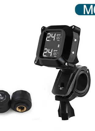 Motorcycle TPMS Solar Power Tire Pressure Monitor Real Time Tire Pressure Monitoring System Temperature Sensor Alarm System