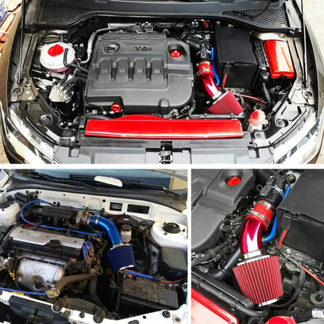 76mm Car Refitted Winter Mushroom Head Air Filter Intake Pipe Filter High Flow High Cold Air Filter Aluminum Pipe Kit