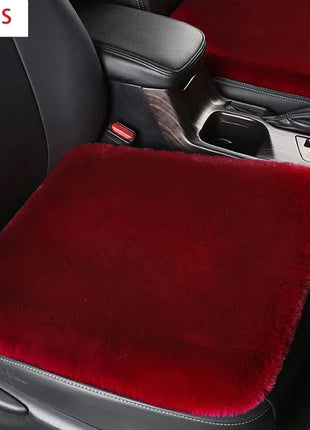 Plush Rabbit Fur Car Seat Cushion Winter Warmth Thick Wool Square Multicolor Cushion for Main Driver or Co-pilot Cover Universal