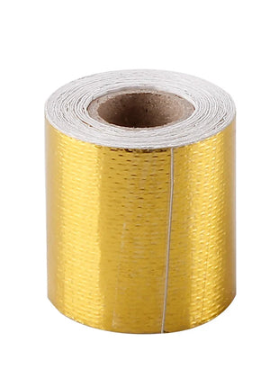 Gold Silver Aluminum Foil Exhaust Wrap for Car & Motorcycle - High-Temp Thermal Glass Fiber Tape Heat Reduction Header Pipe