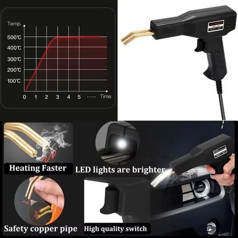 Plastic Welder Gun Welding Machine with Soldering Iron for PVC/Plastic Staple Repair, Car Bumper Repair Tools
