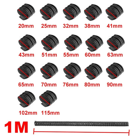 1m Universal Car Hood Air Intake Pipe Air Ducting Hose Tube Cold Heat Resistant Temperature Resistance Flexible Pipe ID:20-115mm