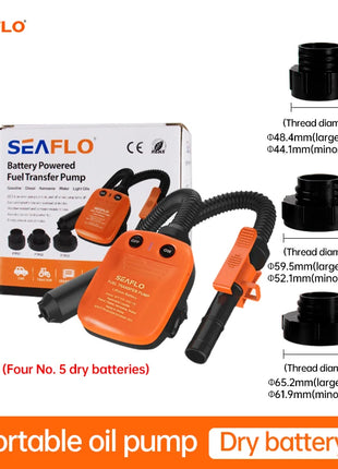 Rechargeable electric car fuel pump with lithium battery, capable of pumping gasoline. Electric, automatic, suitable for self-dr