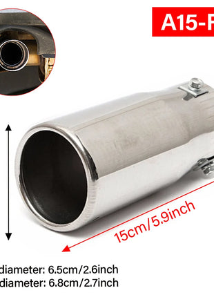 Universal Car Exhaust Pipe Tip Muffler Steel Stainless Trim Tail Tube Vehicle Auto Replacement Parts