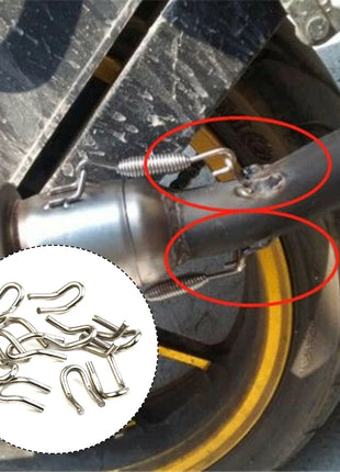 12Pcs Stainless Steel Exhaust Spring U Hook For Motorcycle Scooter Exhaust Pipe Muffler Universal Waterproof Accessories