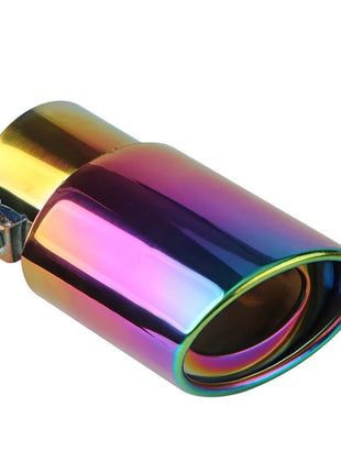1PCS 2.5 inch Inlet Car Auto Exhaust Muffler Tip Pipe  Stainless Steel Chrome Trim Rear Tail Throat For Most Cars