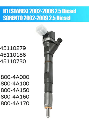 0445110279 0445110186 33800-4A100 New Diesel Fuel Injector For HYUNDAI H1 (STAREX) / KIA SORENTO 2.5 CRDi 2002-