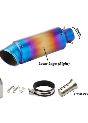 motorcycle exhaust inox muffler carbon fiber exhaust Universal 51/60mm with DB Killer for z900 R3 R25 MT07 MT09 R1 Z400 Z650