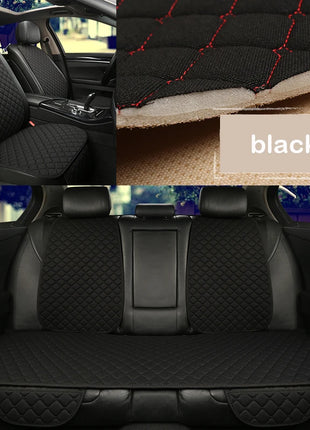 Universal Car Seat Cover Protector Linen Front Rear Back Flax Summer Cushion Pad Mat Sedan Suv Pick-up Car Interior Accessories
