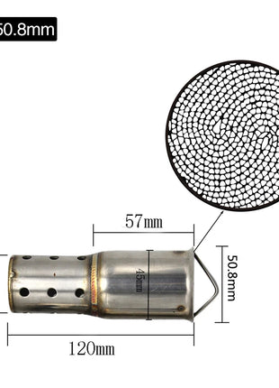 50.8mm 60mm Motorbike Universal Front Catalyst DB Killer Removable Silencer for Motorcycle Exhaust Muffler