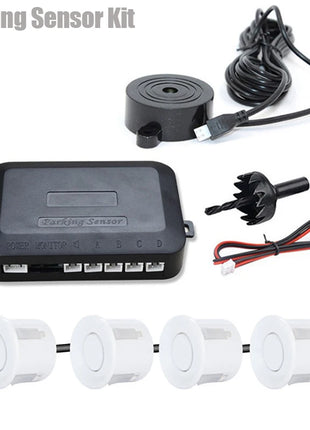 Risingon 12V 22mm Car Parking Sensor Kit Universal 4 Sensors Buzzer Reverse Backup Radar Sound Alert Indicator Probe System