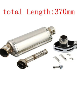 51mm Universal Motorcycle Exhaust Muffler Escape 310 370 440 mm Pipe 100cc-1000cc ATV GP Scooter For fz6 pcx125 Stainless Steel