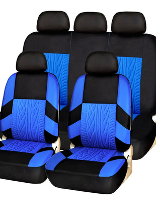 AUTO HIGH Universal Embroidery Car Seat Covers Full Set Polyester Fit Most Cars Truck SUV Van Front Rear Protector