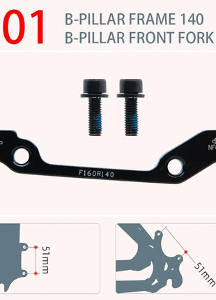 Disc Brake Base Pads Set Electric Mountain Bike PM/IS 160 180 203 Mm Aluminum Alloy Caliper Adapter Bicycle Accessory Hydraulic