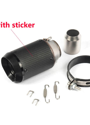 Universal Motorcycle Exhaust CNC Carbon Fiber Escape Muffler For Kawasaki Z900 FZ6 RC390 S1000XR