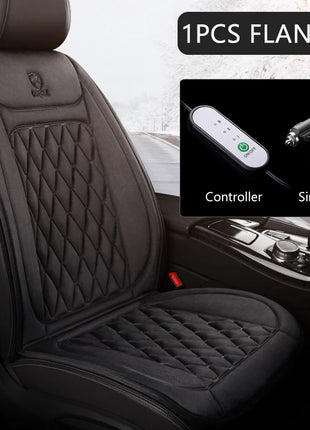 12V Heated Car Seat Cushion Cloth/Flannel Car Seat Heater Winter Warmer Seat Heating Car Accessories Heating Pads Set Universal