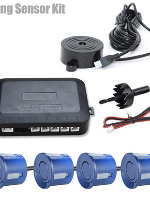 Risingon 12V 22mm Car Parking Sensor Kit Universal 4 Sensors Buzzer Reverse Backup Radar Sound Alert Indicator Probe System