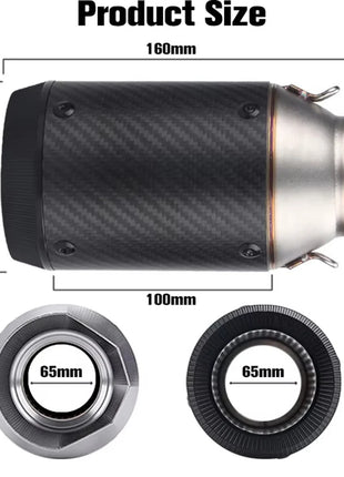 51mm Universal Slip On Motorcycle GP Exhaust CNC Carbon Fiber Escape Muffler For Kawasaki Z900 FZ6 RC390 S1000XR