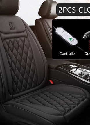 12V Heated Car Seat Cushion Cloth/Flannel Car Seat Heater Winter Warmer Seat Heating Car Accessories Heating Pads Set Universal