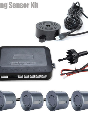 Risingon 12V 22mm Car Parking Sensor Kit Universal 4 Sensors Buzzer Reverse Backup Radar Sound Alert Indicator Probe System
