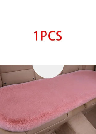 Plush Rabbit Fur Car Seat Cushion Winter Warmth Thick Wool Square Multicolor Cushion for Main Driver or Co-pilot Cover Universal