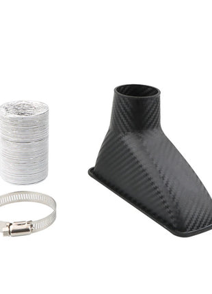 1pcs Universal Car Front Bumper admission air  Turbo Air Intake Pipe Kit ABS Turbine Inlet Kit Pipe Air Funnel Carbon Fiber Look