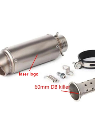 motorcycle exhaust inox muffler carbon fiber exhaust Universal 51/60mm with DB Killer for z900 R3 R25 MT07 MT09 R1 Z400 Z650