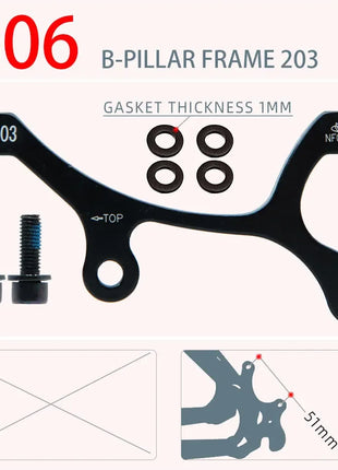 Disc Brake Base Pads Set Electric Mountain Bike PM/IS 160 180 203 Mm Aluminum Alloy Caliper Adapter Bicycle Accessory Hydraulic