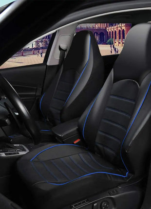 2 Front Universal PU Leather Car Seat Covers High Back Bucket Seat Cover Set for Most Cars, Trucks, SUVs and Van