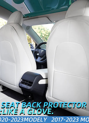 For Tesla Model 3 Model Y Seat Back Kick Protector Backseat Kick Mats for Kids Extra Organizer Pocket