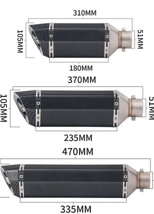 51mm Universal Accessories Motorcycle Exhaust pipe Modified Muffler Pipe echappement moto db killer For XJ6 MT07 09 03