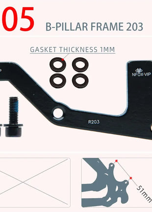 Disc Brake Base Pads Set Electric Mountain Bike PM/IS 160 180 203 Mm Aluminum Alloy Caliper Adapter Bicycle Accessory Hydraulic